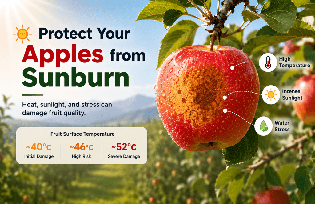 Apple Sunburn: Causes, Symptoms, Prevention & AI Heat Stress Monitoring Apple Sunburn: Causes, Prevention & AI Heat Stress Monitoring